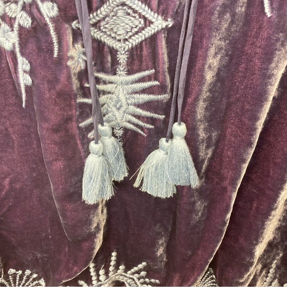 Johnny Was Dylan Velvet Double-tassel Blouse In Iridescent Blue - RARE - Small - Picture 12 of 16